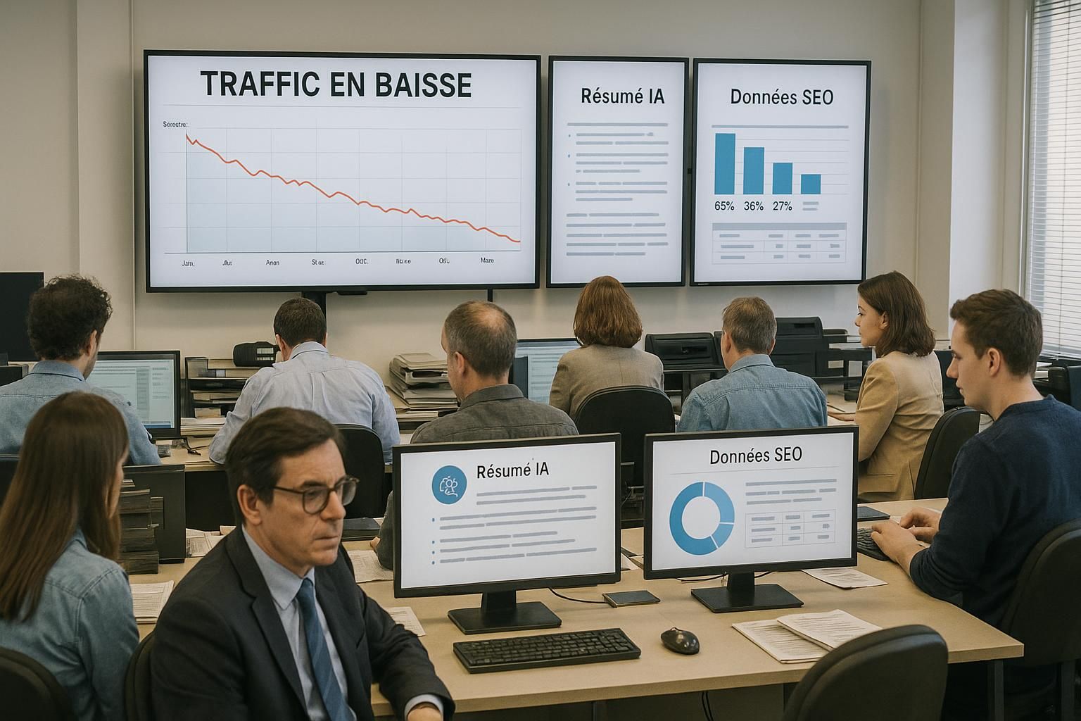 google lance ses résumés par intelligence artificielle en france, posant un défi économique important aux médias traditionnels face à l'évolution numérique.