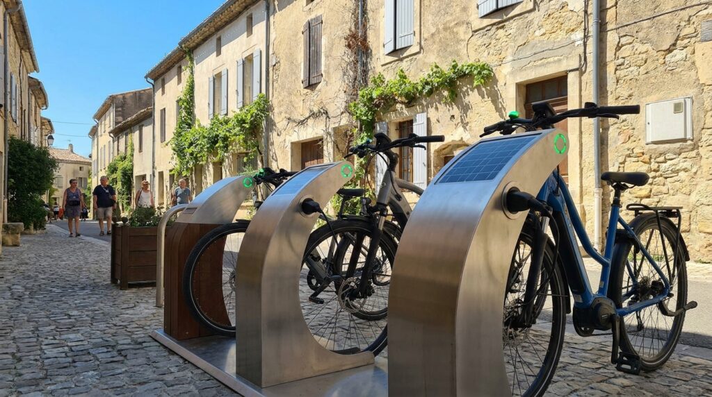 découvrez le prototype innovant et gratuit de saint-jean-de-fos pour stationner et recharger facilement vos vélos électriques en toute sécurité.