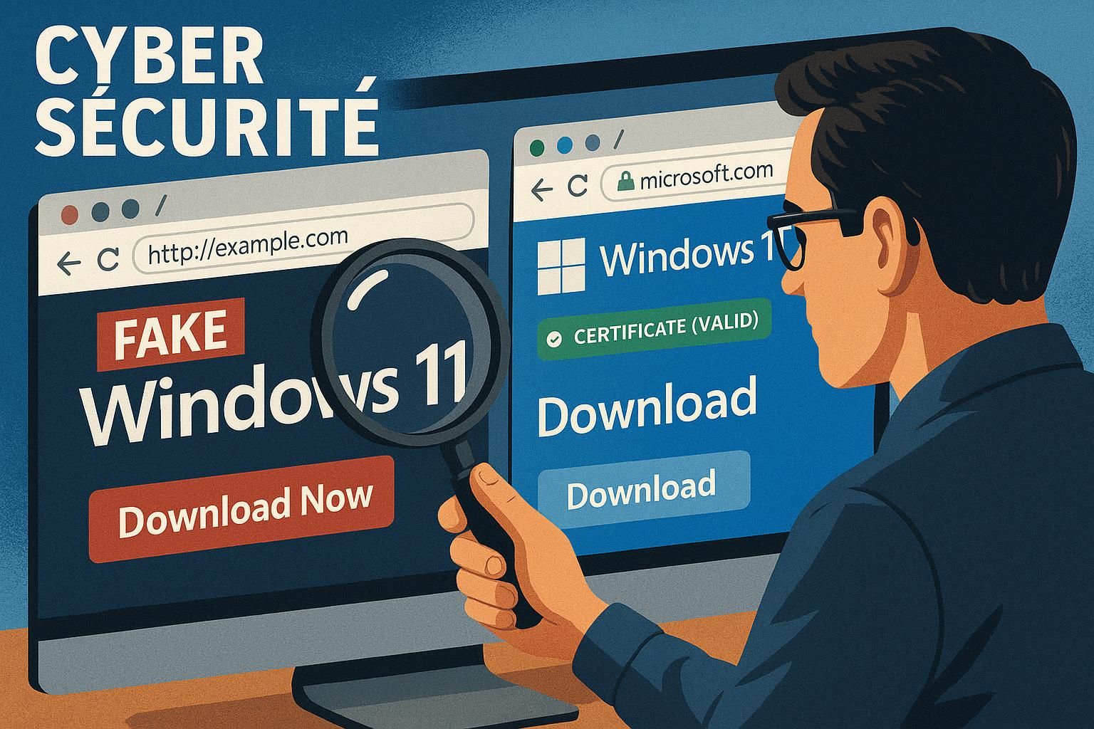 attention : plus de 70 sites frauduleux imitant google proposent des téléchargements illégitimes de logiciels windows 11. protégez-vous en téléchargeant uniquement depuis les sources officielles.