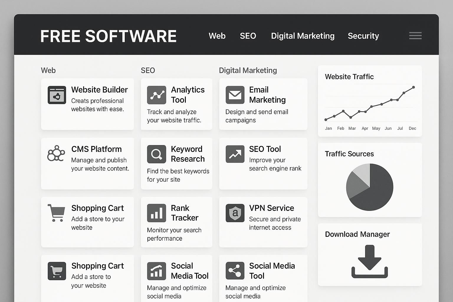 découvrez les meilleurs logiciels gratuits pour le téléchargement, la création de sites web et le marketing digital sur clubic. simplifiez vos projets numériques avec des outils performants et accessibles.