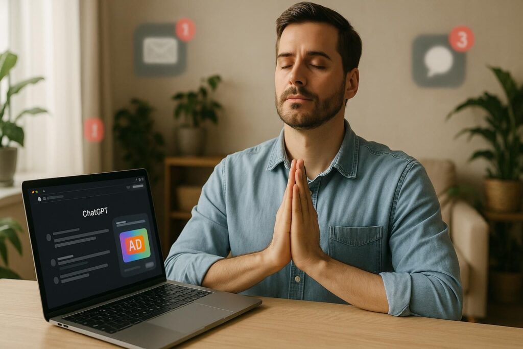 découvrez l'impact de l'apparition de la publicité sur chatgpt et comment cela affecte l'expérience des utilisateurs tout en restant zen face à ces changements.